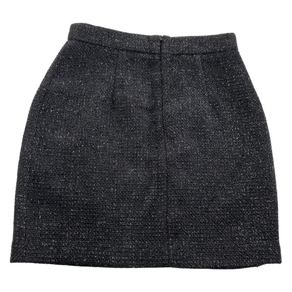 BB Dakota Skirt Womens 4 Black Textured Bouclé Mini Wool Blend Lined Classic - Picture 2 of 7
